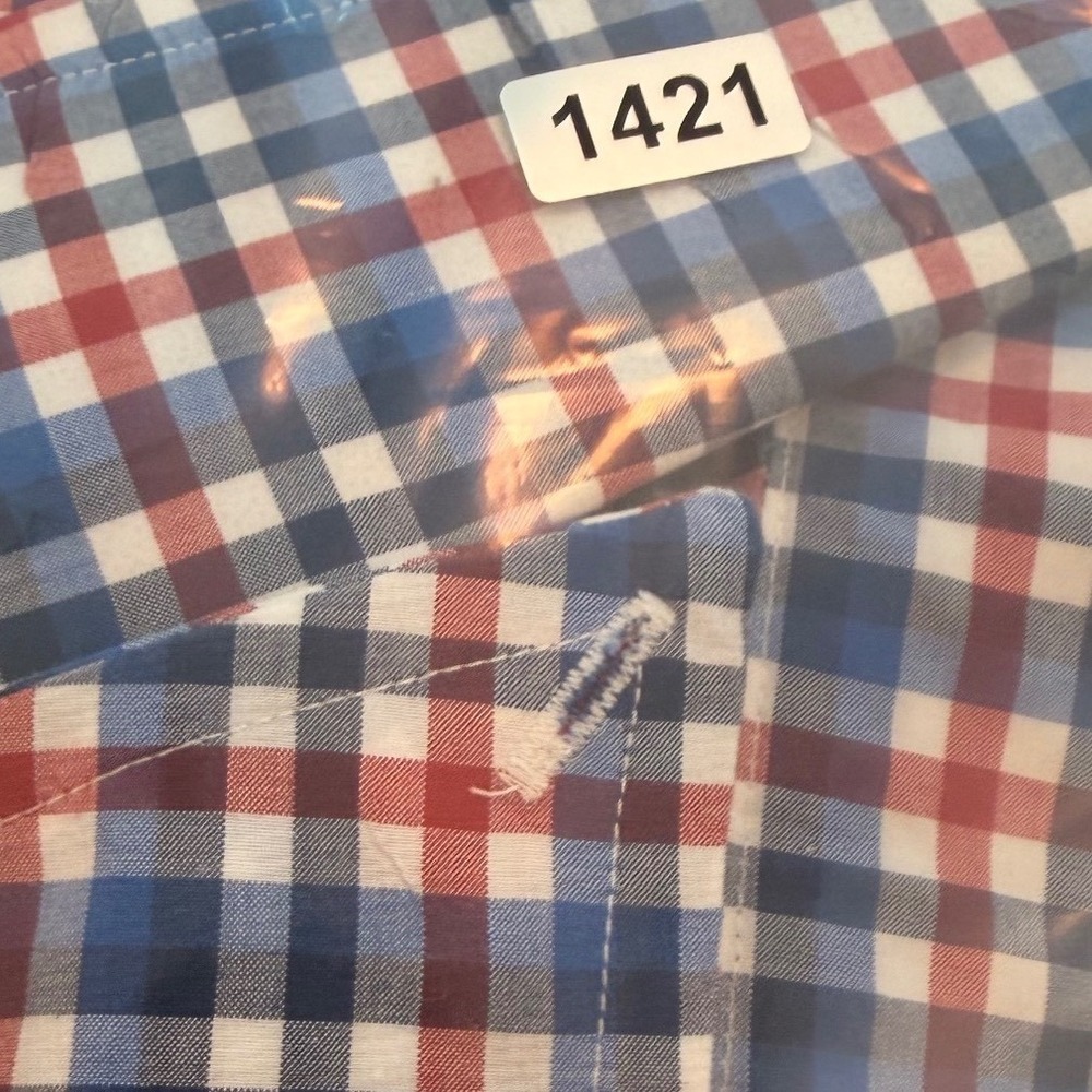 Polo Ralph Lauren Mens 2XB Red Blue Gingham Cotton Stretch Button Down Shirt - Picture 9 of 9